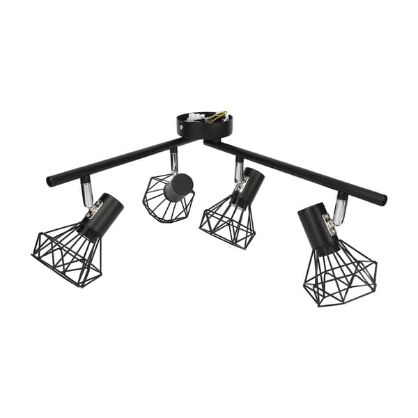 LED 4-Lamps Track Lighting Kit, flexibelt roterbart lamphuvud, takspotlight för kök, sovrum, restauranger