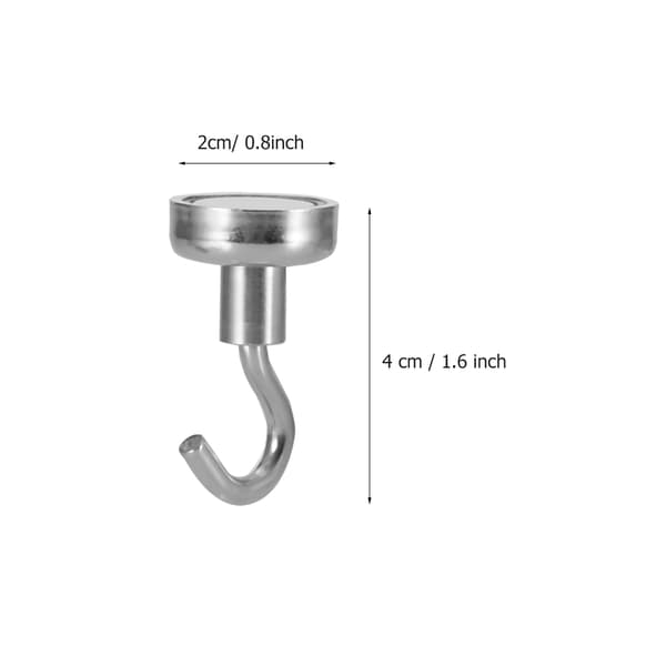 10 stk sølvfargede magnetiske kroker for innendørs og utendørs bruk (D20mm)
