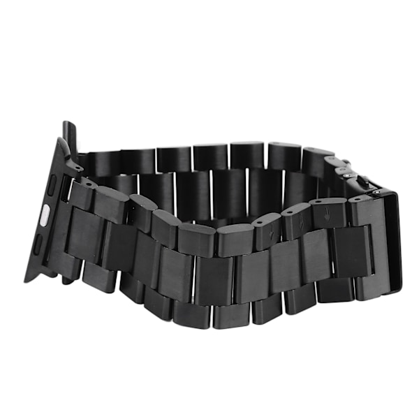 Udskiftningsurrem i rustfrit stål med justering til Iwatch 7 42mm 44mm 45mm Sort
