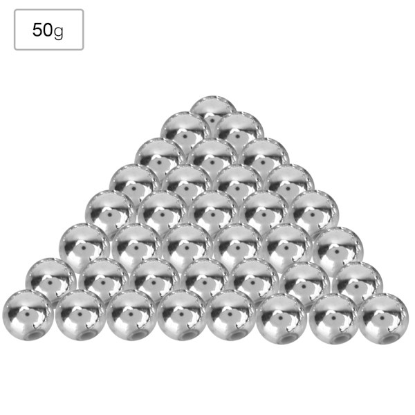 50g/påse Plätering ABS-pärlor Färgglada DIY-smycken Klädertillbehör Bröllopsdekor 10MM Silver