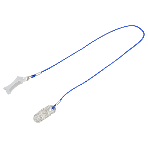 Gennemsigtig lydhjælpeklemme A13 fikseringsbeskytter, der holder blå BTE-lydforstærker Lanyard M Monaural