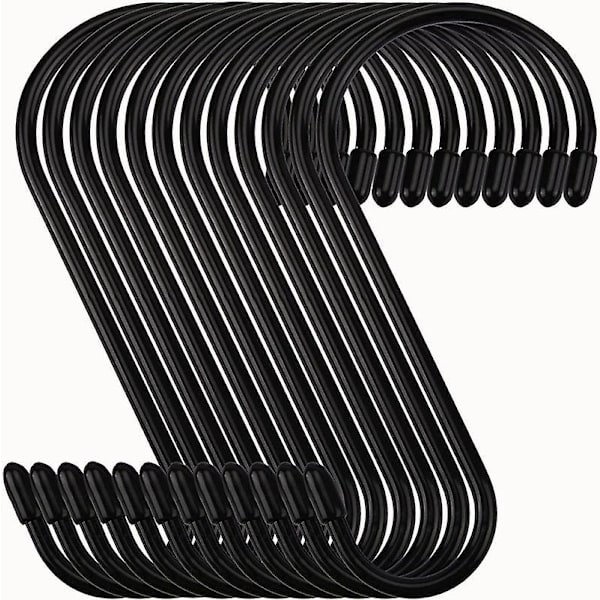 Set med 12 st Metall S-krokar Multifunktionella S-formade Krokar för Badrum Sovrum Kontor Kök