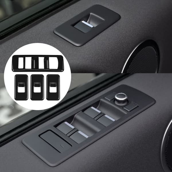 4 stk Vindusbryterknapp Panel Deksel Trim Piano Svart Passer for Land Rover Discovery 5 2017-2020
