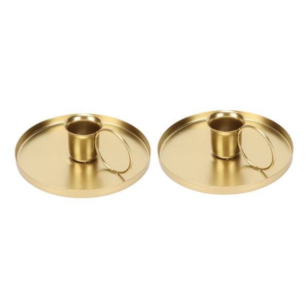 2 st Järnljushållare Metall Hem Gyllene Enkel Retro Elegant Desktop Aromaterapi Ljusställ