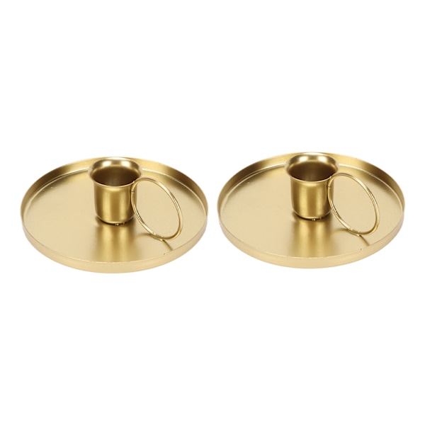 2 stk Jern lysestage Metal Home Golden Simple Retro Elegant Desktop Aromaterapi Lysestage