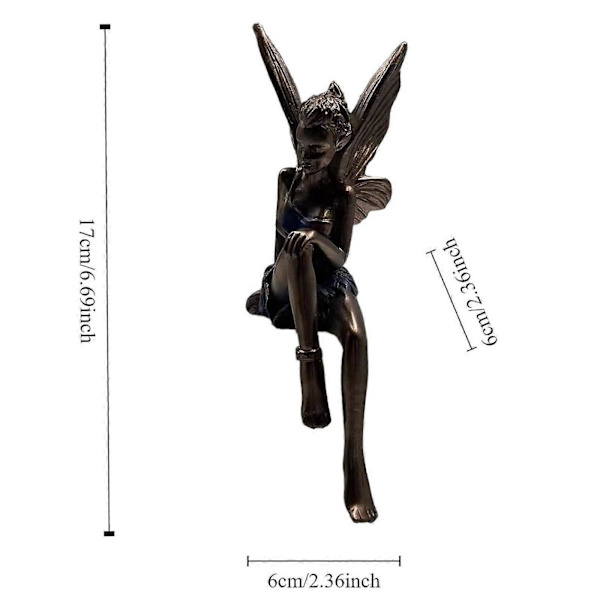 Trädgårdsfé Staty Hantverk Resin Figurer för Utomhus Skrivbord Dockhus
