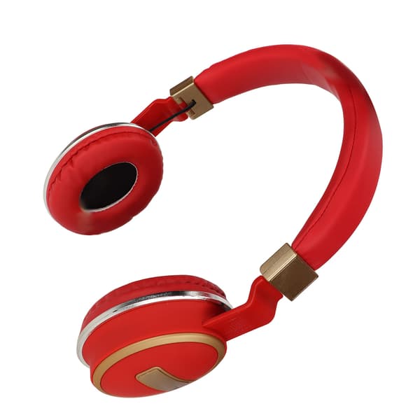 LX‑510BT Bluetooth-headset foldbart stik i behagelige læderørekopper musik-hovedtelefoner til pc-telefon rød