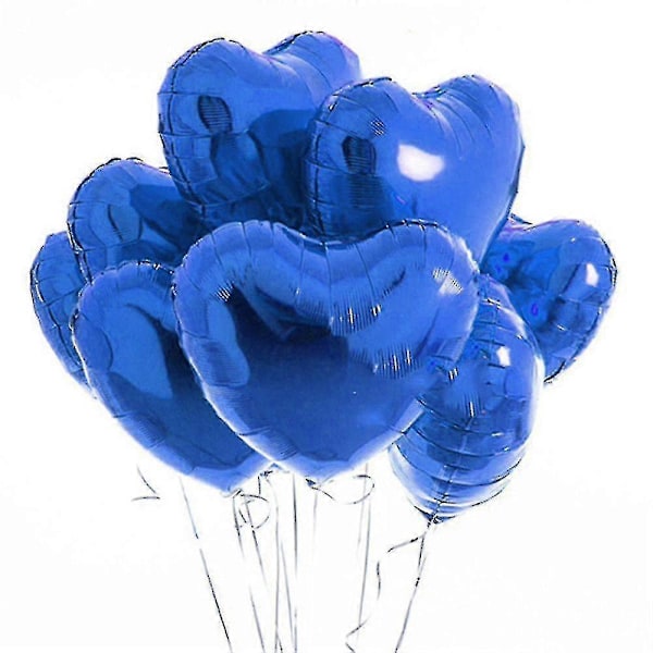 10 stk. globos 18 tommer Aluminiumfolie Aluminium Balloner Bryllupsfest Kærlighedshjerte Dekoration Balloner til Valentinsdag blå