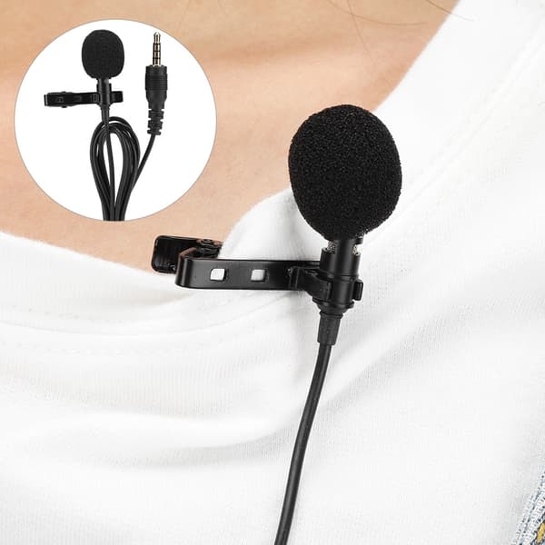 Mini multifunksjons krageklipsmikrofon for mobiltelefon, direktesending, opptak, intervju