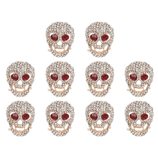 10 stk DIY Skull Rivets Gotisk Stil Blanke Rhinestones Rustfrie Lær Håndverk Dekorasjoner for Å Lage Sko Klær Vesker