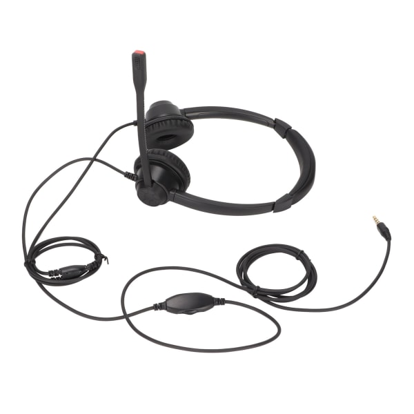 Call Center Headset Brusreducerande Mic Stöder Högtalarvolymjustering 3,5 mm Business Headset