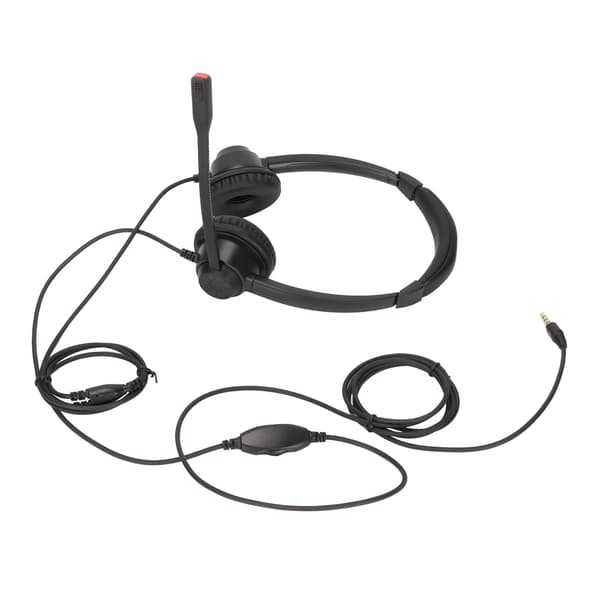 Call Center Headset Brusreducerande mikrofon stöder justering av högtalarvolym 3,5 mm affärsheaset