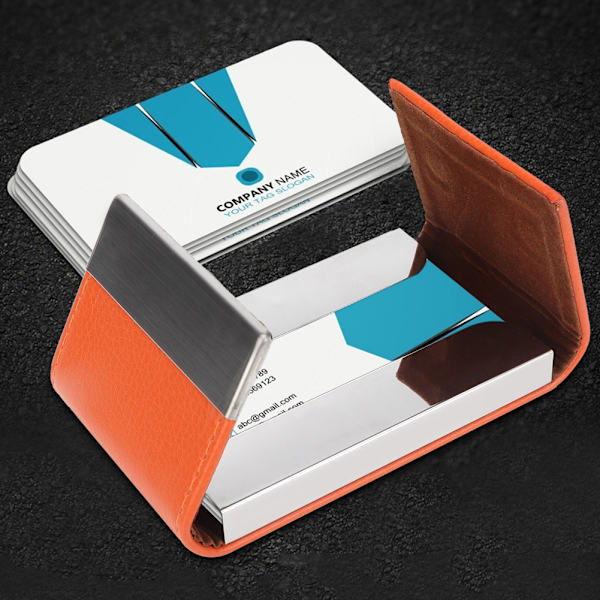 Dubbelöppen visitkortshållare i rostfritt stål Case Case(orange)