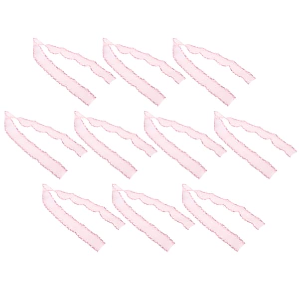 10 Yards Kantbånd Polyester Tyll for Klestilbehør DIY Hodeplagg Hår 2.6inRosa-C3