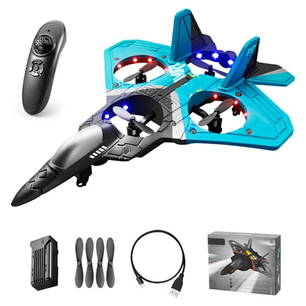 Fjärrstyrd flygplan RC Fighter Quadcopter med 360° Flip-funktion Höjdhållning Dubbelläge Gravity Sensing Presentleksak för barn och nybörjare