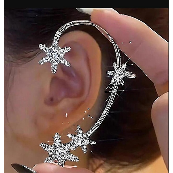 Glitrende Zirkon Snefnug Øreringe Over-Ear Clip Ikke-Piercede Øreringe Gave
