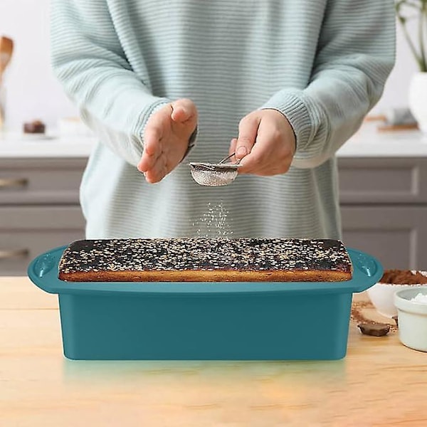 2 Stykker Silikone Brødforme, Kageform, Rektangulære Non-Stick Forme til Kager Bagværk DIY Bagværk Kage Brødbagning - 25 x 13,2 x 7 cm