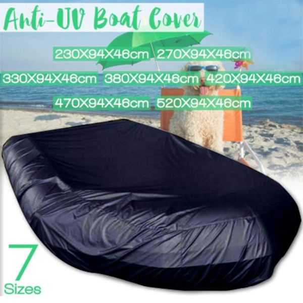 Vandtæt oppustelig bådcover - Universal, støvtæt, UV-bestandig, opbevaringspose 380*94*46cm sort