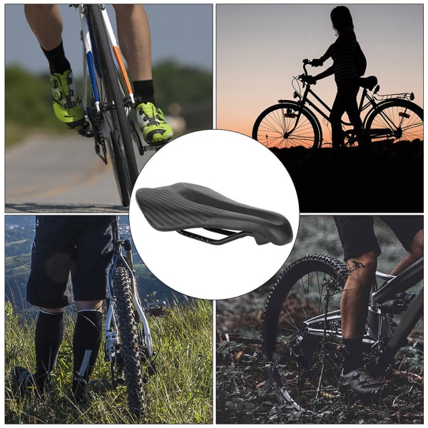 Cykelkudde i konstläder Andningsbar cykelsadel Förtjockad anti-vatten cover