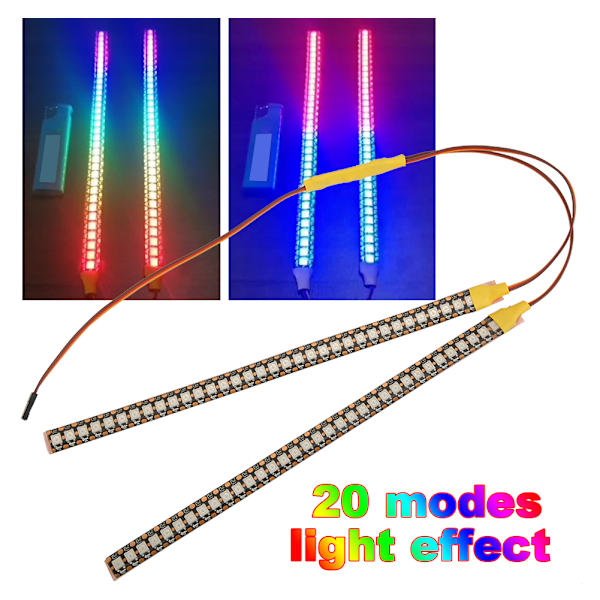 24cm LED RC-bil Färgförändrande Ljusremsa Dekoration för SCX10 1/10 RC-bil Leksaker
