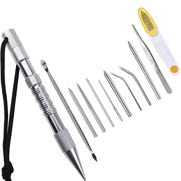 6/12 st paraplyrep stickningsnål set spik med snörningsnålar Fids