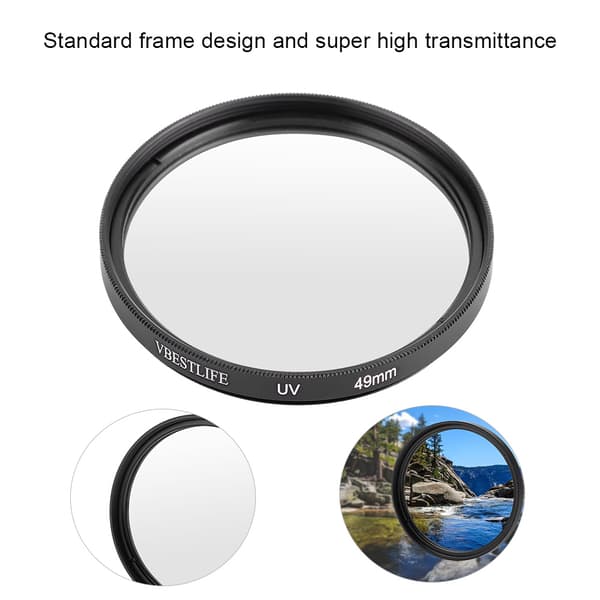 Ultratyn UV-filterobjektiv til DSLR-kameraer 49 mm