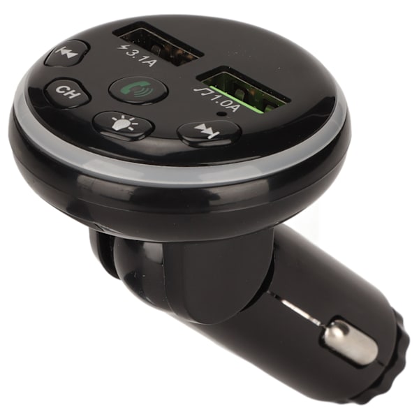 FM-sändare Biladapter Ambient Light Design Handsfree Ringer Automatisk power Minnesfunktion USB2.0 Billaddare F13