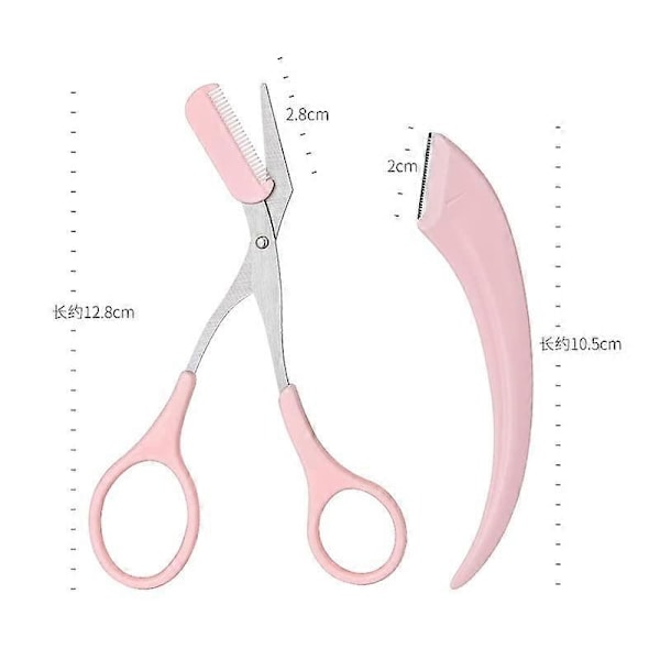 2-pack Ögonbrynsformningsverktyg, Ögonbrynstrimmer Sax med Mini Kam, Extra Ögonbryns Kam Sax Ögonbrynstrimmer Kit Ögonbrynstrimningsverktyg för