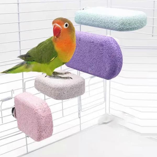 Parrot Teeth Mouth Molar Paw Grinding Sticks Cage Accessories Jumping Climbing Pink