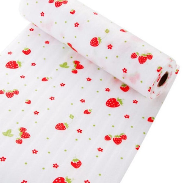Icke-klibbiga lådhyllfoder, 2-pack, fuktsäkra dekorativa foder för hem, köksskåp, vacker blommig design