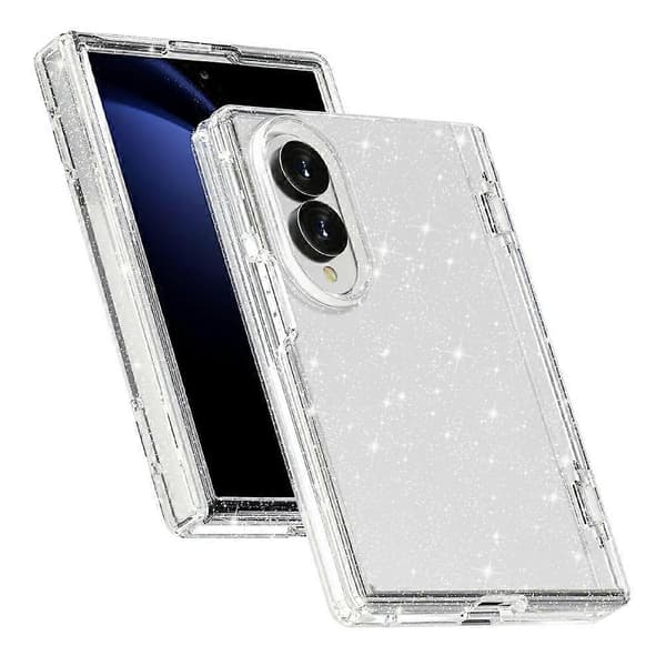 Compatible with Samsung Galaxy Z Fold8 Case Glitter Powder Shiny Soft TPU + Hard PC Back Cover White