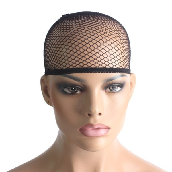 Peruk Kepsar Nylon Sträckbar Andningsbar Dome Mesh Net Peruk Cap För Cosplay Dress Up Svart