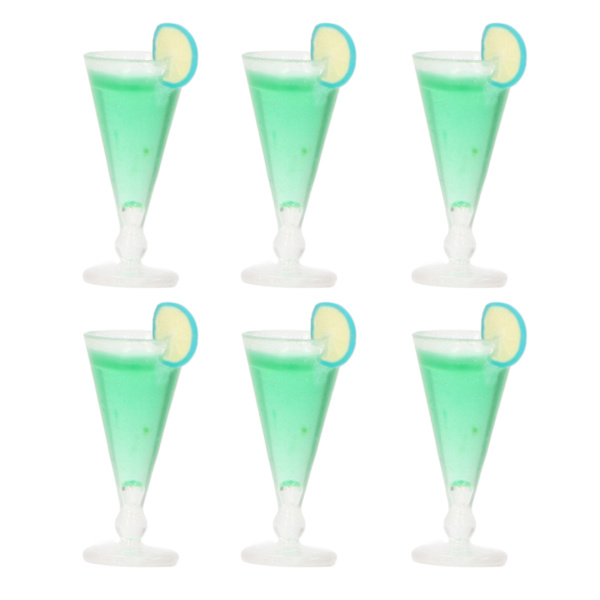 20 st dockhuscocktailglas, simulering av livsscen, 1/12 skala, minidrinkglas, leksak, dockhusdekoration, grön