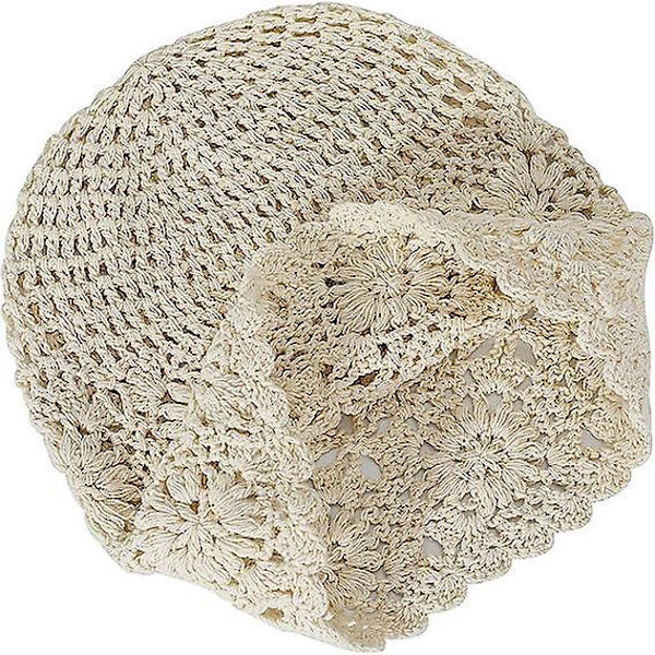 Blå Heklet Slouchy Lue for Kvinner - Håndlaget, Perfekt for Vår og Høst
