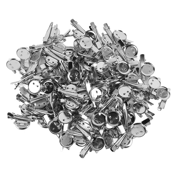 100 stk. blanke knapbadges i metal, robuste, holdbare, genanvendelige, bred anvendelse, tilpassede knappenåle