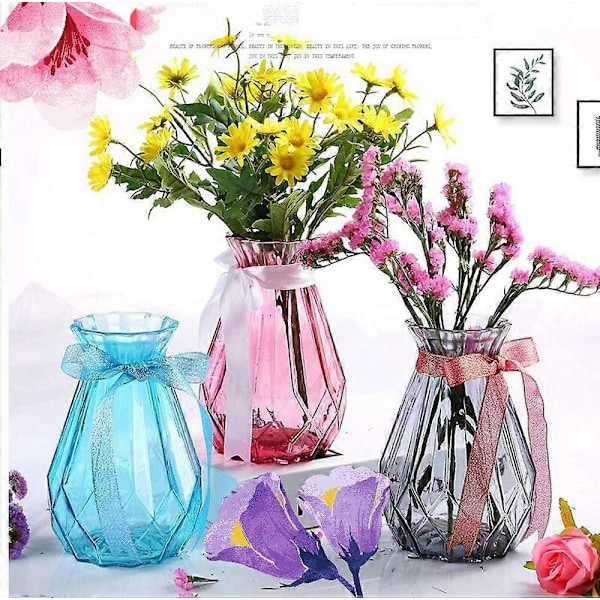 2025 Lämplig Glasvas Enfärgad Klar Stil Rosa Glas Vattenflaska Kann 14,5cm Hög Dekorativ Hem Bröllop