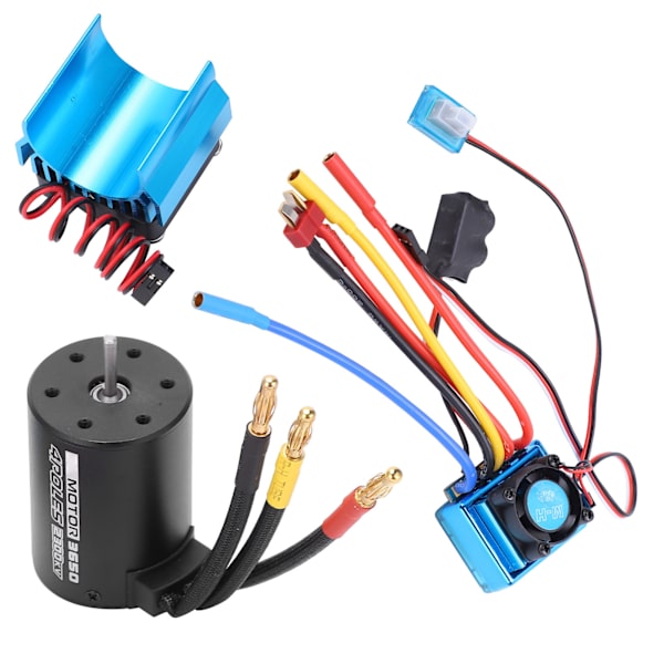 3650 2300KV Vattentät 4-polig Borstlös Motor 45A ESC Kylsänka Combo Set för 1/10 RC Bil
