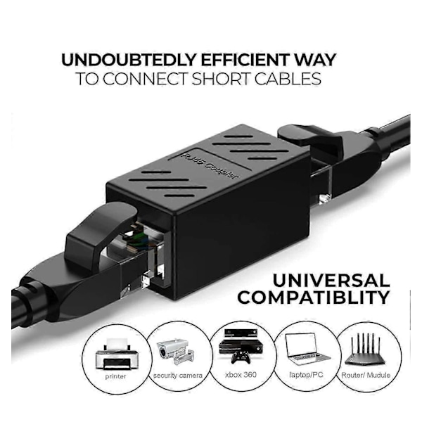 RJ45 Kobling, Skjermet Ethernet Kobling, 8P8C LAN Kobling Ideell Ethernet Skjøteadapter (CAT5/CAT5e/CAT6)