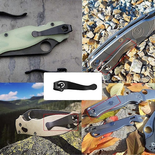 Lommeklips Titanium Legering Tilbehør Bærbar Dyb Bæring Holdbar DIY Talje Solidt Værktøj Praktisk Bagside Kompakt til C81 0 1 3-Hul (Sort)