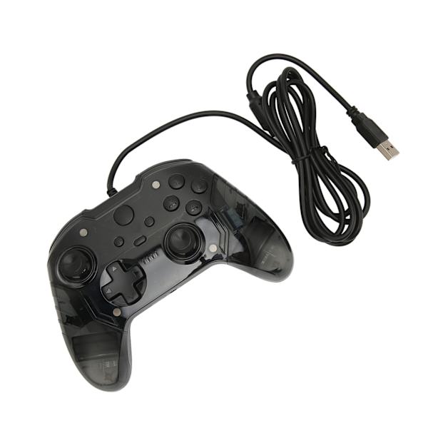 Trådbunden spelkontroll Dubbel vibration RGB Transparent skal Gamepad Joystick för Xbox PC Svart