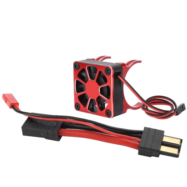 540/550 Motor Køleventilator Radiator med Stikkabel Passer til Traxxas RC Bilmodel Rød