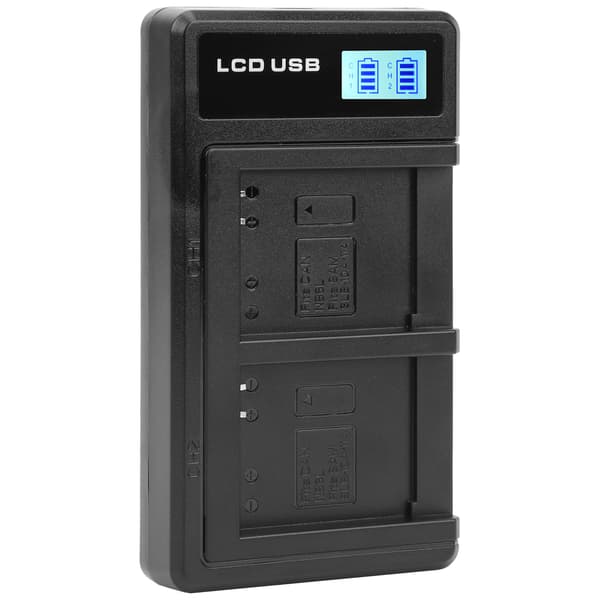 Bærbar Kamera Batterioplader til NB‑6L USB Kamera Dobbelt Oplader med LCD Display