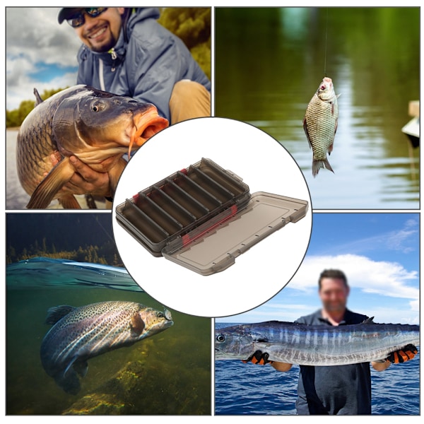 Dobbeltsidig oppbevaringsboks for fiskeagn, fiskeutstyr, lokkeboks, tilbehør L
