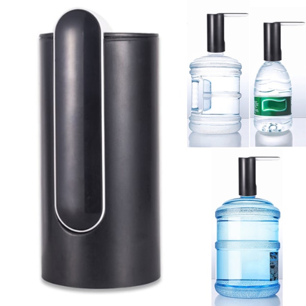 Vandflaske Dispenser Foldbar USB Genopladelig Automatisk Bærbar Elektrisk Vand Dispenser Pumpe Sort 4W