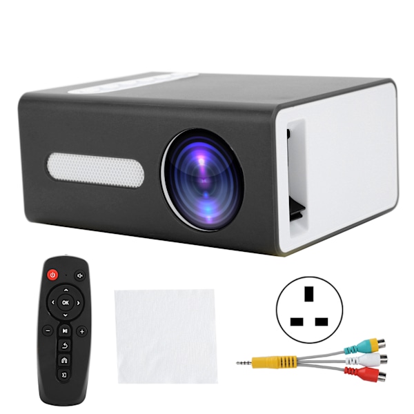 Household Projector AV Portable LED Mini CrossBorder with Remote Control 110240V(Noir Prise UK)