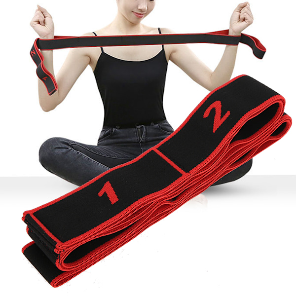 Yoga Stretch Strap Sport Fitness Indendørs Yoga Styrketræning Modstandsbælte Rød