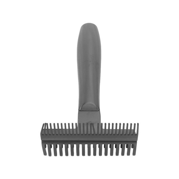 Hunde Grooming Kam Multifunksjonell Fjerner Hår Grundig Hul Kjerne Håndtak Rustfritt Stål Pet Kam for Pet Deshedding Dematting Bad Massasje Svart