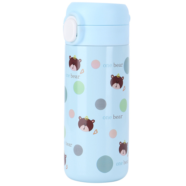 Cartoon Animal Vattenkopp 304 Rostfritt Stål Originalitet Studsa Knapp Mugg för KvinnligBlå 350‑500ml