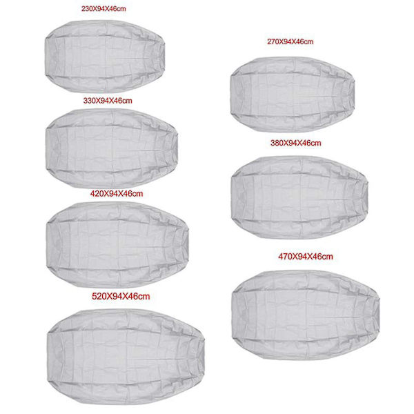 Vattentät uppblåsbar båtöverdrag - Universellt dammtätt UV-beständigt förvaringsfodral 520*94*46cm svart