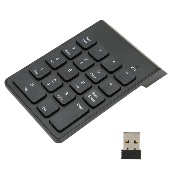 2,4G trådløst numerisk tastatur Sjokoladetaster Plug and Play 18 taster Nummer numerisk for bankregnskapsfører